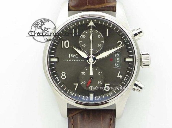 MIROTIME 0228 Big Pilot IW501004 Titanium ZF 1:1 Best Edition Black Dial On Brown Leather Strap A ZeroBulk 7212